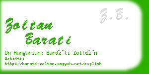 zoltan barati business card